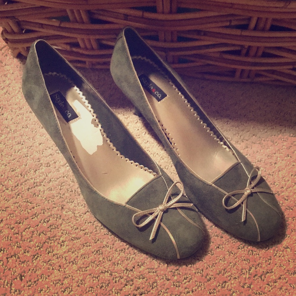 Khaki Suede Heels